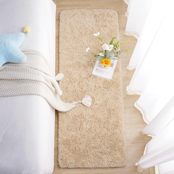 Chicrug Soft Runner Rugs for Bedroom Living Room Plush Fluffy Rug 3x8 | Shag - Image 5