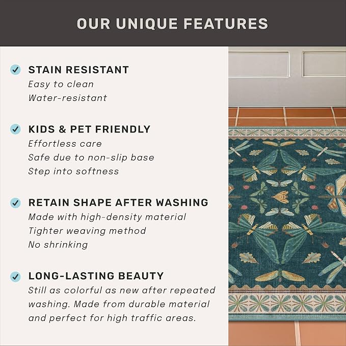 Insect Boho 7X9 Washable Living Room Rug - Image 7