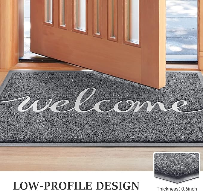 Door Mat, Welcome Mat Low Profile Floor Mat Front Doormat Indoor and Outdoor - Image 4