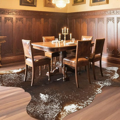 Faux Cowhide Rug, Animal Cow Hide Rug, 4.6 x 5.2 Ft Spotted Brown | Premium - Image 4