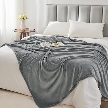 BEDELITE Fleece Blanket Soft Plush Twin Size Blanket Grey 60"x80" | Ultra Soft - Image 6