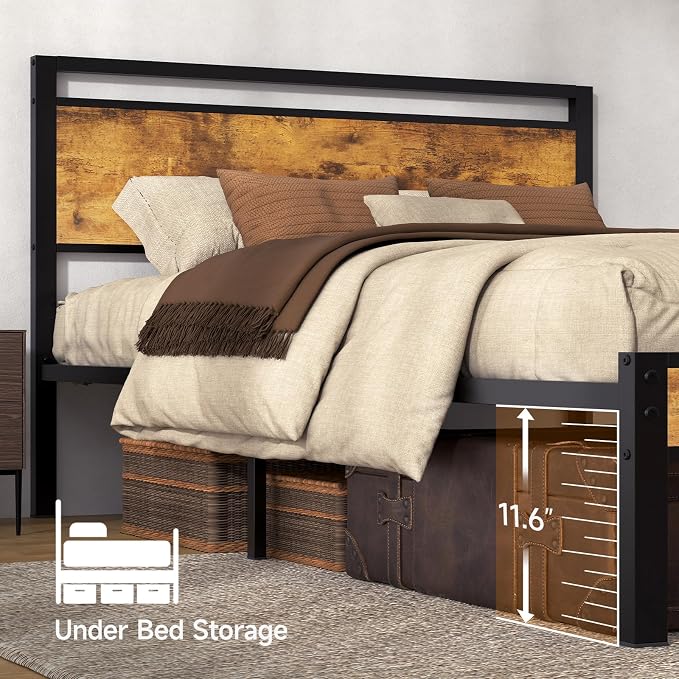 Z-hom Easy Assembly Sturdy Metal Platform Bed, Queen Size Bed Frame - Image 5