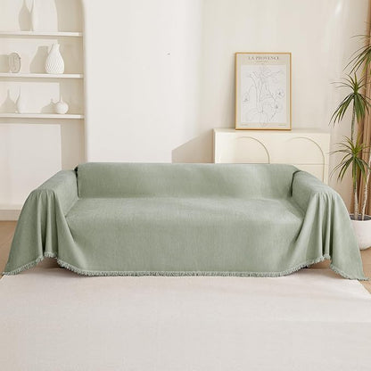 MYSKY HOME Chenille Sofa Slipcovers Sage Green Sofa Covers - Image 7