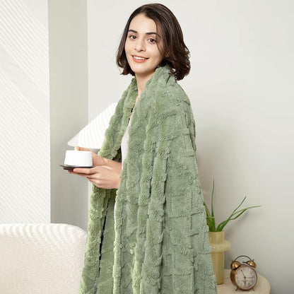 Aganear Fleece Throw Blanket for Couch Sofa 50"x60" Sage Green | Lightweight - Image 8