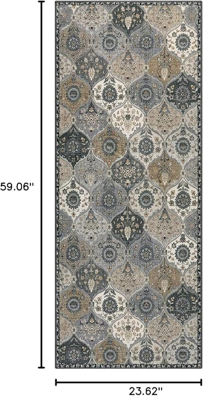Lahome Moroccan Kitchen Runner, 2x5 Washable Runners - Image 2