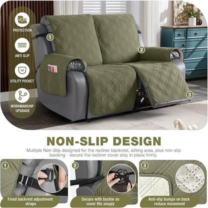TAOCOCO 100% Waterproof Loveseat Recliner Covers 2 Seater, Split Loveseat Covers - Image 5