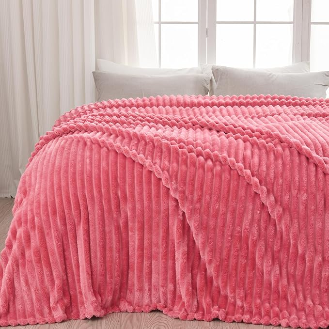 NEWCOSPLAY Fleece Ribbed Cozy Queen Blanket by NEWCOSPLAY