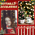 Jinei 120 Pcs Christmas Hot Chocolate Cup Coffee Stir Sticks Natural Wooden Disposable Drink Stirrers for Hot Chocolate Milkshake Cocktail Restaurant Home Office