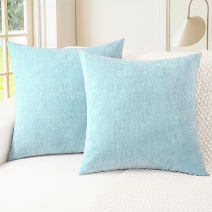 CaliTime Decorative Throw Pillow Covers 24 X 24 Inches Light Blue Grey | Pack by CaliTime