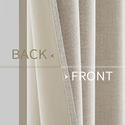 MIULEE 100% Blackout Linen Curtains - Image 6