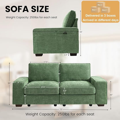 TEKAMON 73" Modular Sofa Couch - Image 2