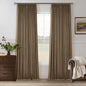 Dutch Cocoa Pleated Linen Blackout Curtains 102 Inches Long by Twodrapes