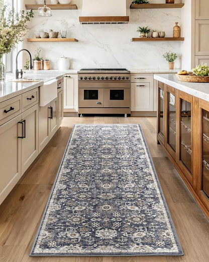 AMADA HOMEFURNISHING 2'6"x10' Washable Area Rug, Low-Profile Entryway Rug - Image 3