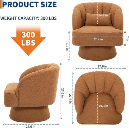 Garvee Ultra-Plush Swivel Accent Chair, 360° Barrel Lounge Chair - Image 2