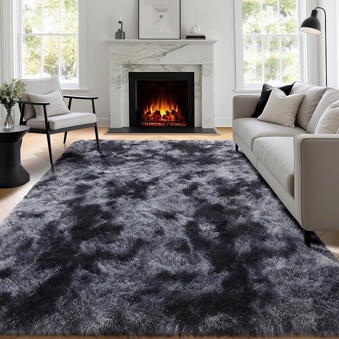 Abstract Shaggy Area Rug 6x9 Feet, Plush Fluffy Rugs - Image 7