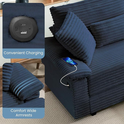 SUNWAVE 74" W Double Chaise Lounge Chair Indoor, Oversized Loveseat - Image 5