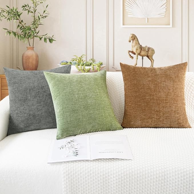 CaliTime Decorative Couch Throw Pillow Covers 16 X 16 Inches Apricot Brown | - Image 5