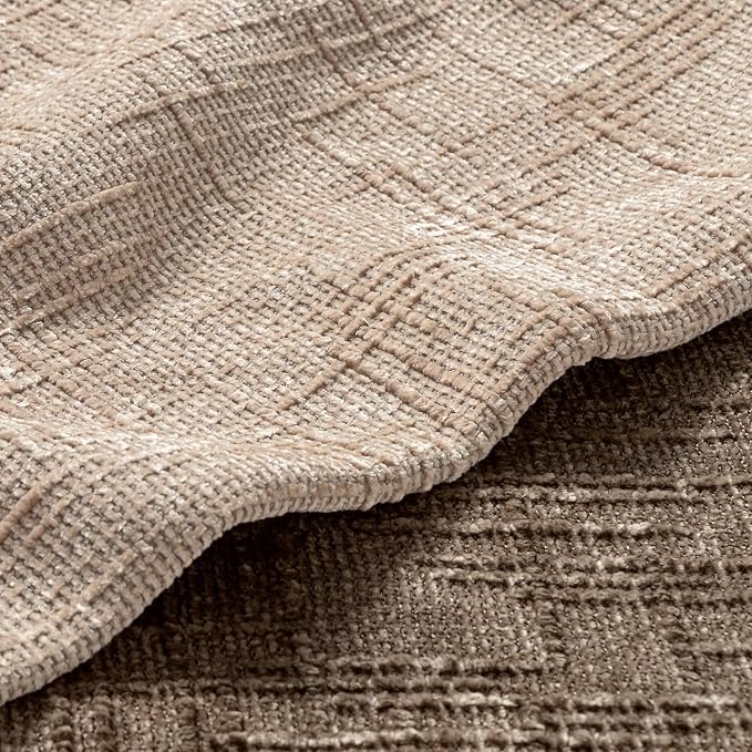 MIULEE Chenille Textured Throw Pillow Covers Oatmeal 18x18 Set of 2 | Slubby - Image 2