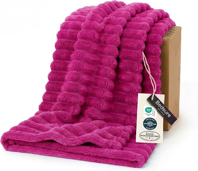 Bedsure Soft Twin Blanket for Bed Decor Gifts Hot Pink 60"x80" | Birthday Gifts by Unknown