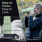 40 oz Tumbler With Handle and Straw Made of Stainless Steel - Double Wall Vacuum Insulated Tumbler With Lid - Sweat Proof Easy Grip, BPA-Free, Dishwasher Safe Tumbler (Sea Sage)
