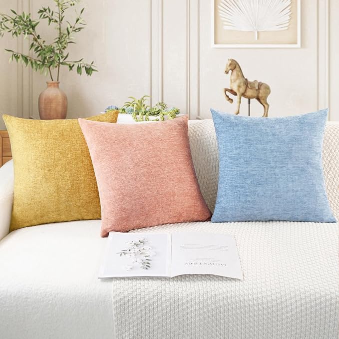 CaliTime Decorative Couch Throw Pillow Covers 24 X 24 Inches Baby Blue | Pack - Image 5