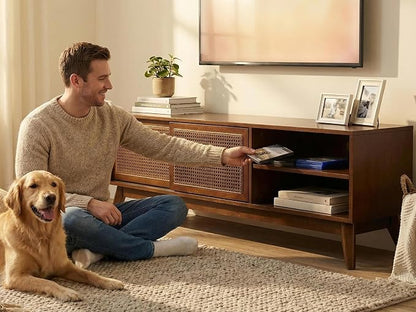 LKTART Boho Mid Century TV Stand, Media Console - Image 4
