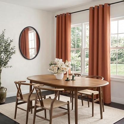 100% Blackout Linen Textured Curtains 72 Inch Long, Light Blocking, Thermal - Image 5