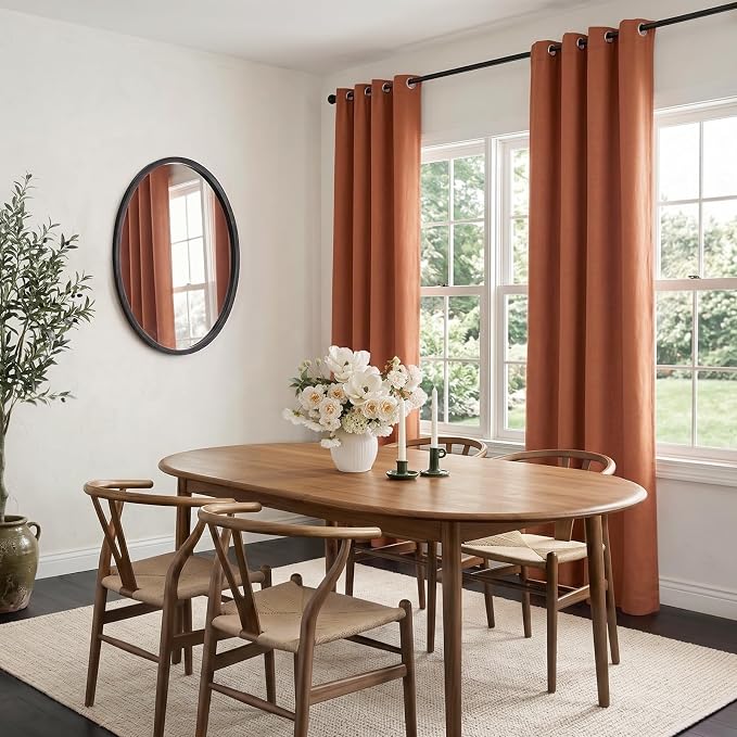 100% Blackout Linen Textured Curtains 90 Inch Long, Light Blocking, Thermal - Image 5