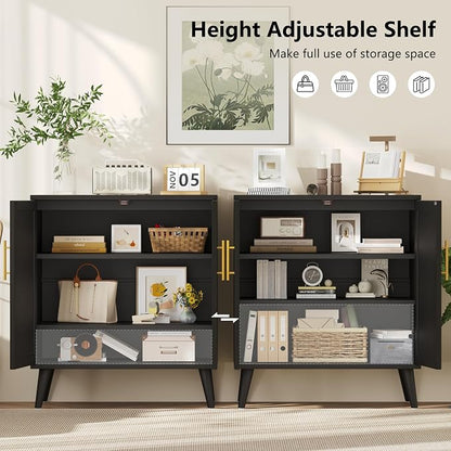Keehusux 15.7" D Set of 2 Modern Buffet Cabinet - Image 5
