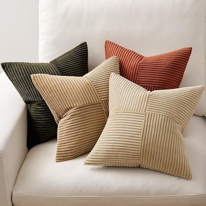 MIULEE Rust-Olive Green Decorative Throw Pillow Covers 20x20 Inch Set of 4 Boho - Image 5