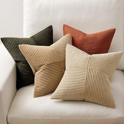 MIULEE Rust-Olive Green Decorative Throw Pillow Covers 20x20 Inch Set of 4 Boho - Image 5