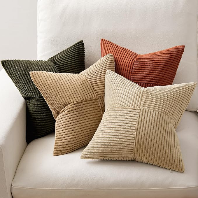 MIULEE Rust-Olive Green Decorative Throw Pillow Covers 18x18 Inch Set of 4 Boho - Image 5