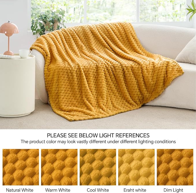 BEDELITE Mustard Yellow Twin Blanket - Image 11