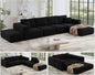 152'' Oversized 2-in-1 Modular Sectional Sofa Bed, Modern Boneless Couch by CUGOAO