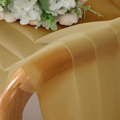 Gold Sheer Curtains 78 Inches Long 2 Panels - Image 7
