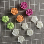 Moon Cake Mold Chinese Mid-autumn Festival Cookie Stamp Set, Thickness Adjustable 50g 6 Stamps Mooncake Shortbread Press DIY Decoration Hand Cutter Cake Polvoron Mold
