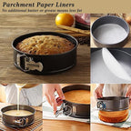 Springform Cake Pan Set of 3 Non-stick Leakproof Round Cheesecake Pan with Removable Bottom, Circle 3 Pieces 4" 7" 9" Springform Pans for Baking with 50 Pcs Parchment Paper Liners