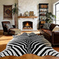 Faux Zebra Rug, Large Zebra Print Rug Animal Hide Rugs, 7 x 6.2 Ft | Print Hide by AROGANAREARUG