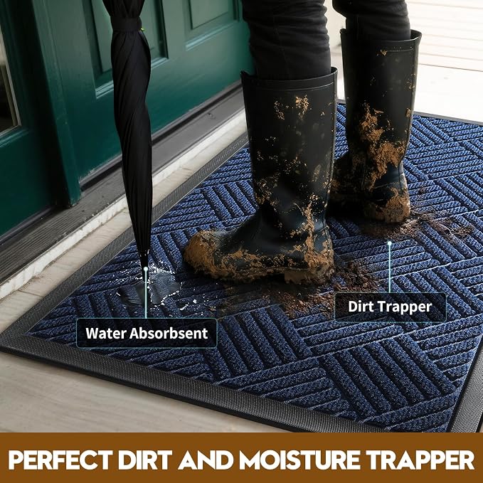 Front Door Mat, Heavy Duty Waterproof Doormat 31.5"x20", Stain Fade Resistant - Image 3