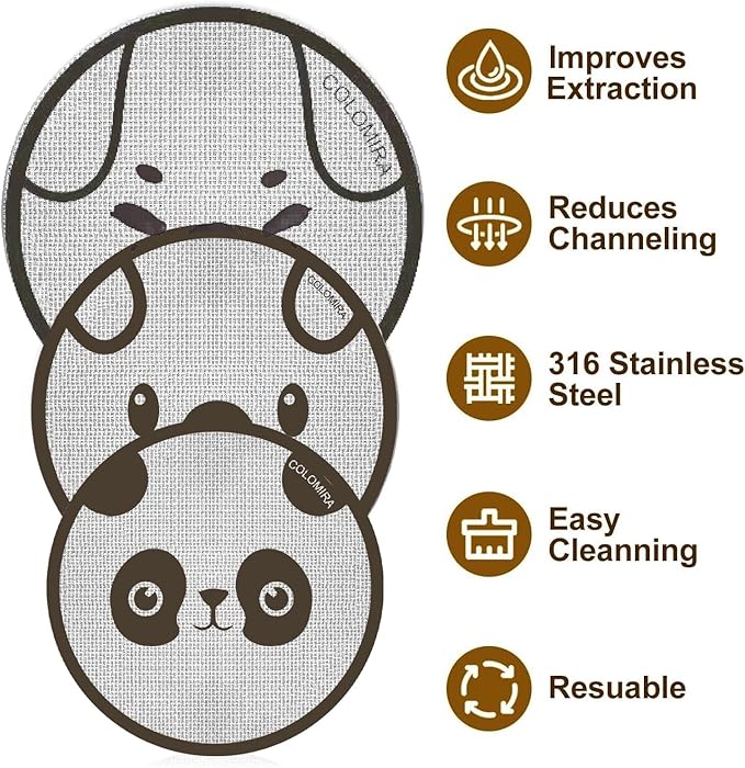 58.5mm Espresso Puck Screen, Lower Shower Screen, Metal Coffee Reusable Filter for 58mm Espresso Portafilter Basket, 1.7 Thickness(Doggie)