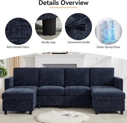 WUTUTUEE 58'' Modular Sectional Loveseat Sofa, Modern Love Seat 2 Seater Sofa - Image 3