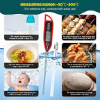 12 Set Waterproof Food Thermometer for Water, Liquid, Candle and Cooking Digital Meat Thermometer with Long Probe Instant Read for Kitchen BBQ Grill Candy (Black,White,Red)