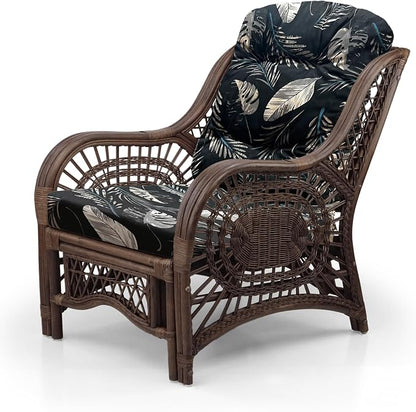 Malibu Lounge Set of 4: 2 Natural Rattan Wicker Chairs, Three-Seater Sofa and - Image 8