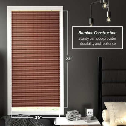 Red Lantern Bamboo Cordless Window Shade - Image 2