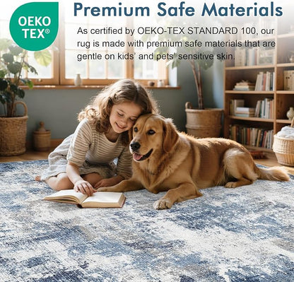 5x7 Ft Area Rugs for Living Room, Soft Non-Slip Washable Rugs Modern Abstract - Image 5