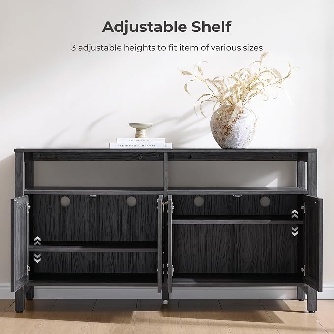 SICOTAS Rattan TV Stand for Television up to 65 Inch - Image 4