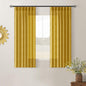 Mustard Yellow Pinch Pleated Linen Sheer Curtains 45 Inch Length 2 Panels | by Twodrapes