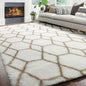 Area Rugs for Living Room, 7x10 Fluffy White and Beige Modern Bedroom Rug | by ONASAR