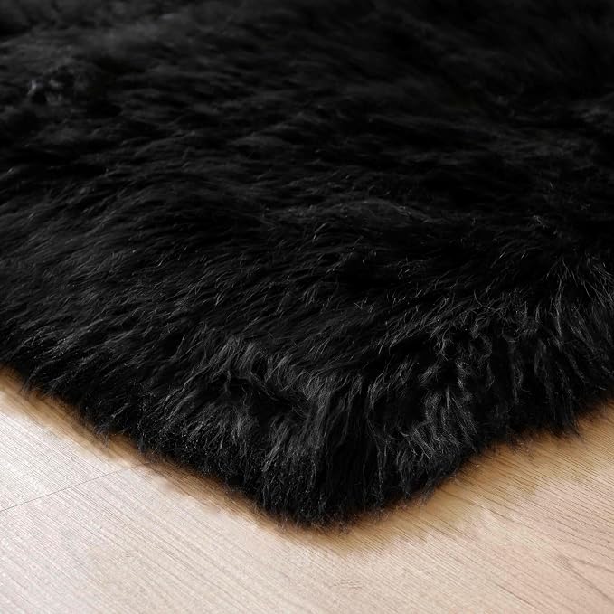 Goolela Black Area Rug 9x12 Fluffy Fuzzy Furry Rug - Image 7