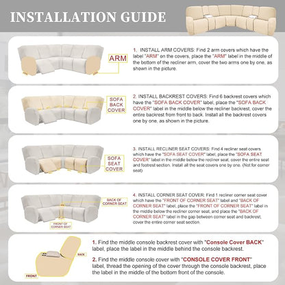100% Waterproof Sectional Recliner Couch Covers - Image 7